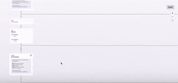 A gif demonstrating the spacing issue within the Flow Builder tool